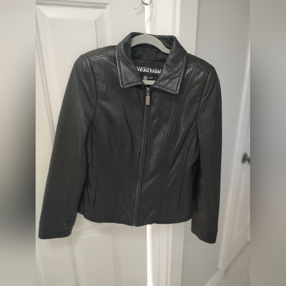 Kenneth Cole reaction leather jacket S/CH Black